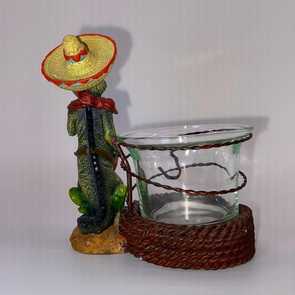 Gecko Southwestern Votive Candle. Glass Candle Holder. Very Unique. - Picture 4 of 11
